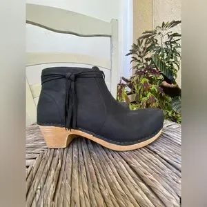 Dansko Shoes Dansko Markie Clog Bootie Black Suede Leather Zip Up Ankle Boot Poshmark